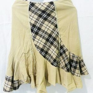 Lulumari anthropology corduroy skirt patchwork